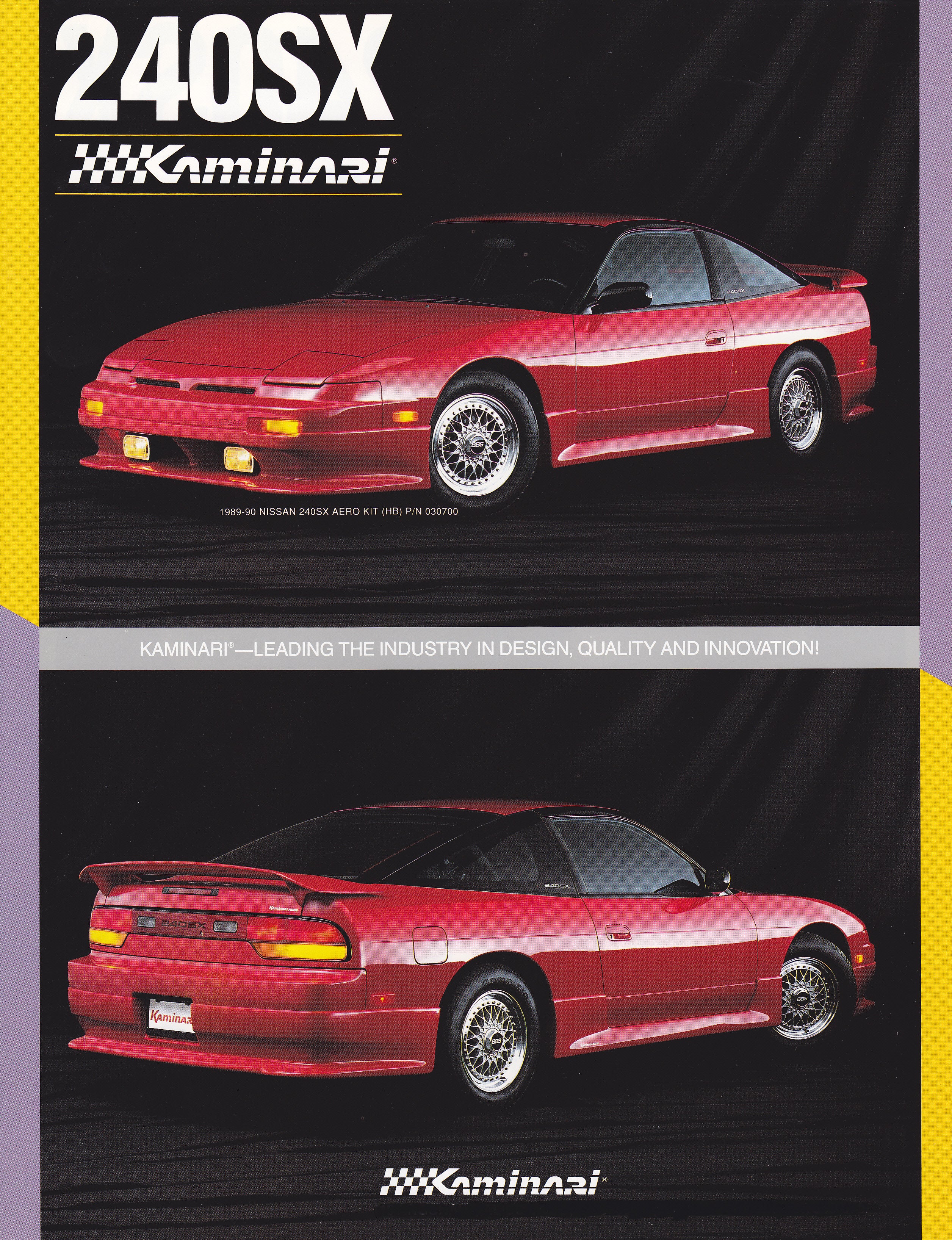 KA30700 NISSAN 240SX 1989-1990 HATCHBACK 4 PC LIP KIT FRP