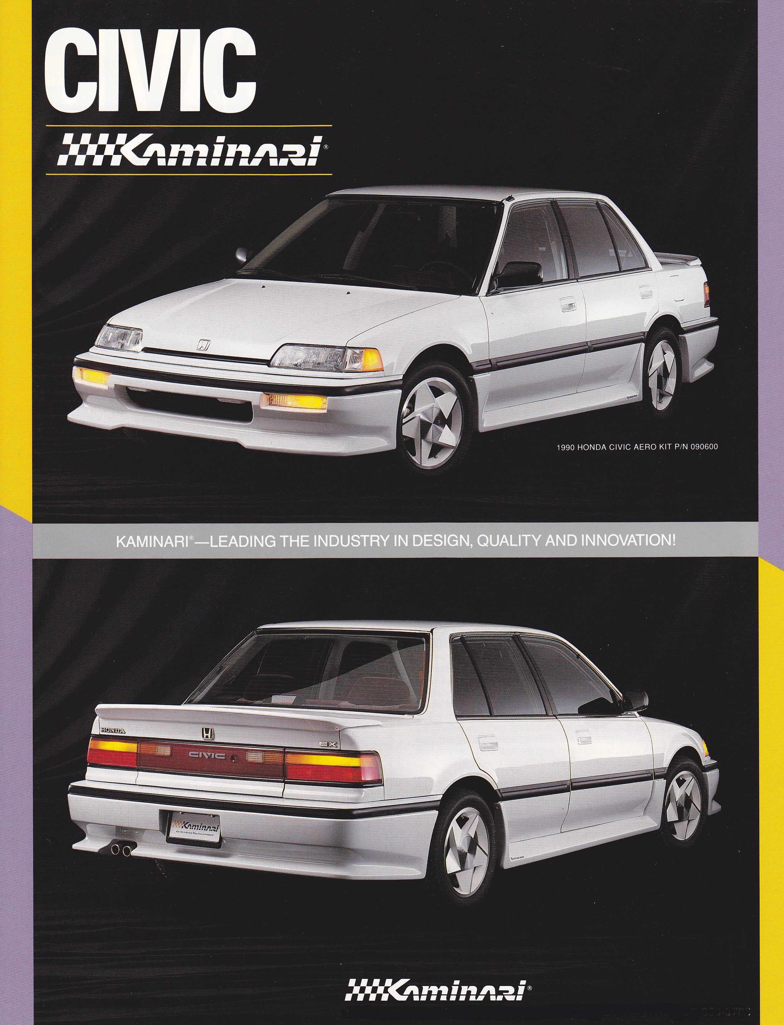 KA90600 HONDA CIVIC 1990-1991 4 DOOR 4PC LIP KIT FRP | Kaminari