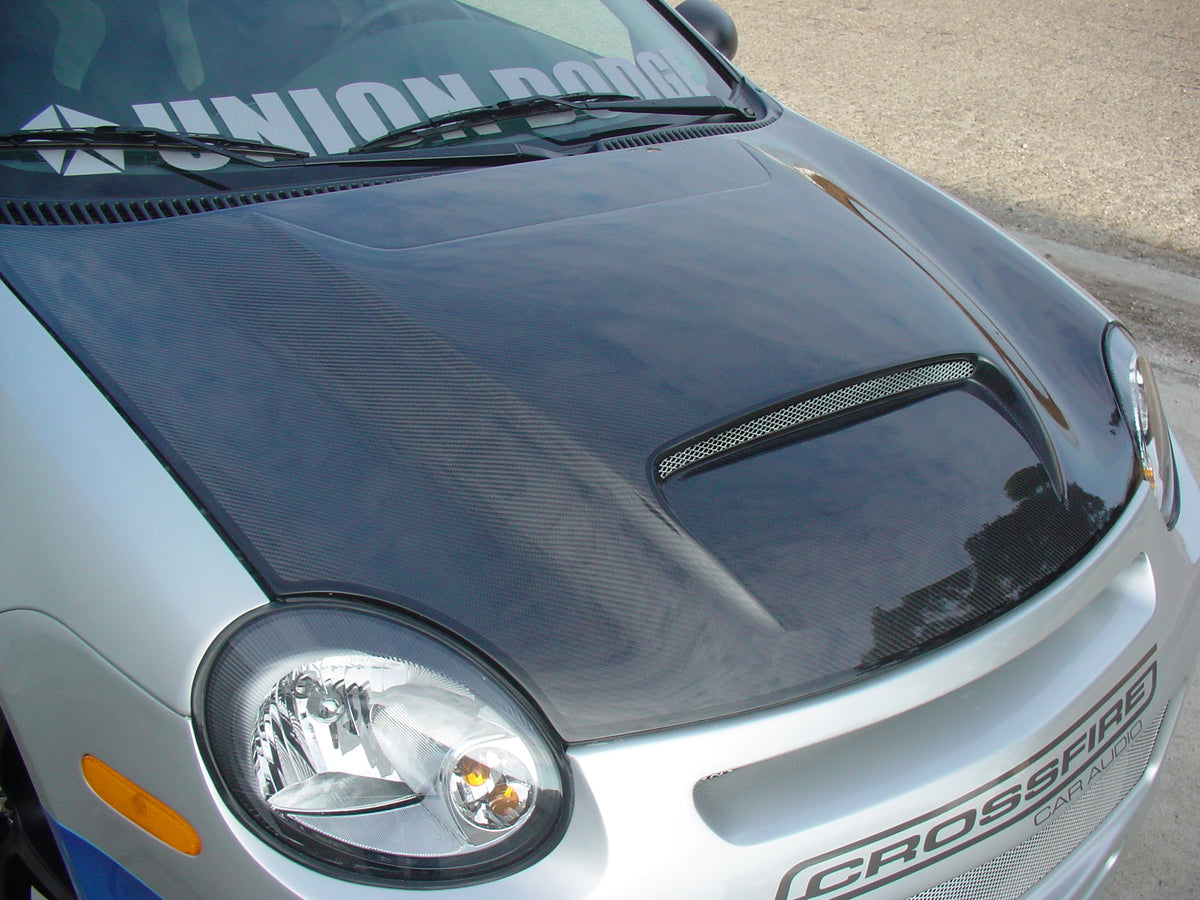 K010818FC DODGE NEON SRT4 HOOD COWL STYLE CARBON Kaminari Aerodynamics